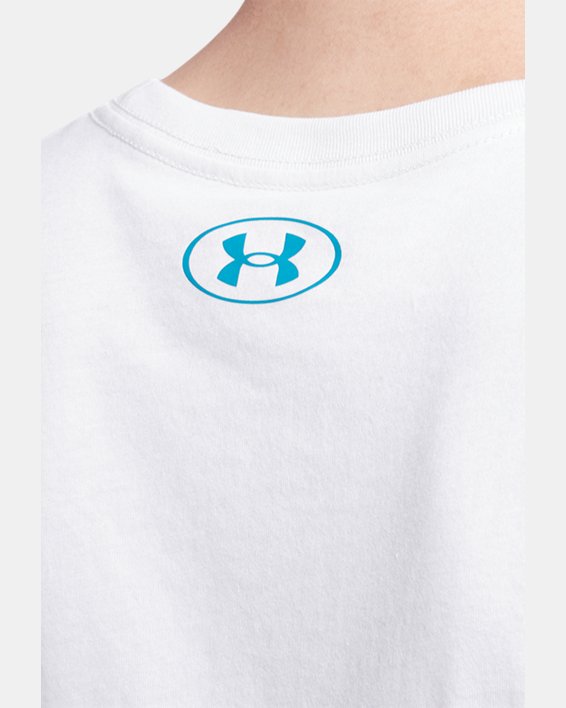 Men's UA Basketball Logo Short Sleeve in Brown image number 4